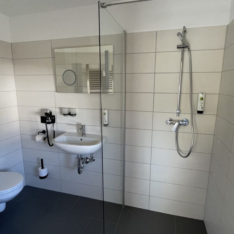 FASA-Lodge Appartment Obergeschoss Badezimmer Duschkabine